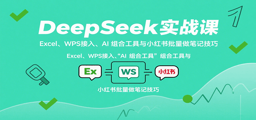 DeepSeek实战课：Excel、WPS接入、AI 组合工具与小红书批量做笔记技巧-HEIXXXMI