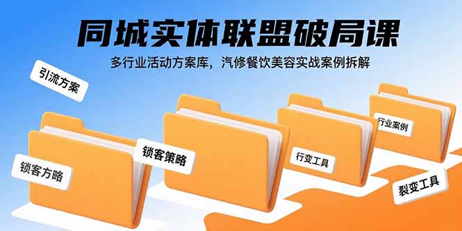 同城实体联盟破局课，多行业活动方案库，汽修餐饮美容实战案例拆解-HEIXXXMI