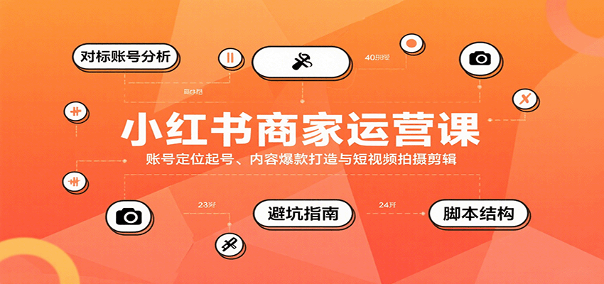 小红书商家运营课，账号定位起号、内容爆款打造与短视频拍摄剪辑-HEIXXXMI