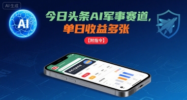 今日头条AI军事赛道，单日收益多张 ，手机可做【附指令】-HEIXXXMI