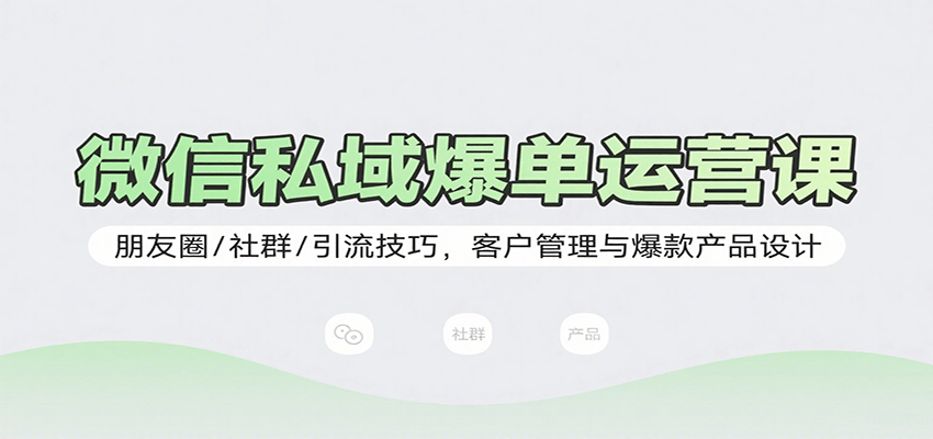 微信私域爆单运营课：朋友圈/社群/引流技巧，客户管理与爆款产品设计-HEIXXXMI