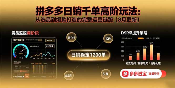 拼多多日销千单高阶玩法：从选品到爆款打造的完整运营链路(8月更新-HEIXXXMI