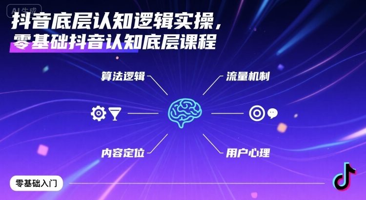 抖音底层认知逻辑实操，零基础抖音认知底层课程-HEIXXXMI