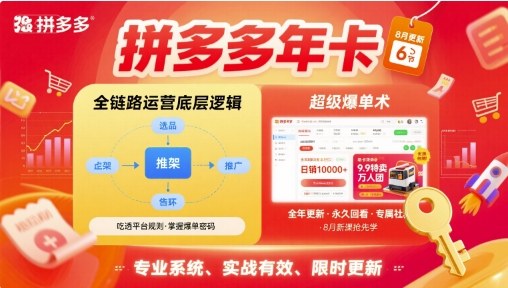 拼多多年卡【8月更新6节】拼多多全链路运营底层逻辑，超级爆单术-HEIXXXMI