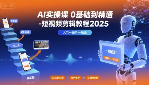 AI实操课0基础到精通-短视频剪辑教程2025-HEIXXXMI
