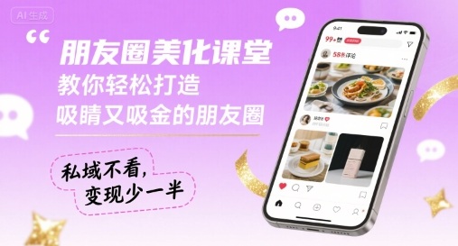 朋友圈美化课堂，教你轻松打造，吸睛又吸金的朋友圈，私域不看，变现少一半-HEIXXXMI