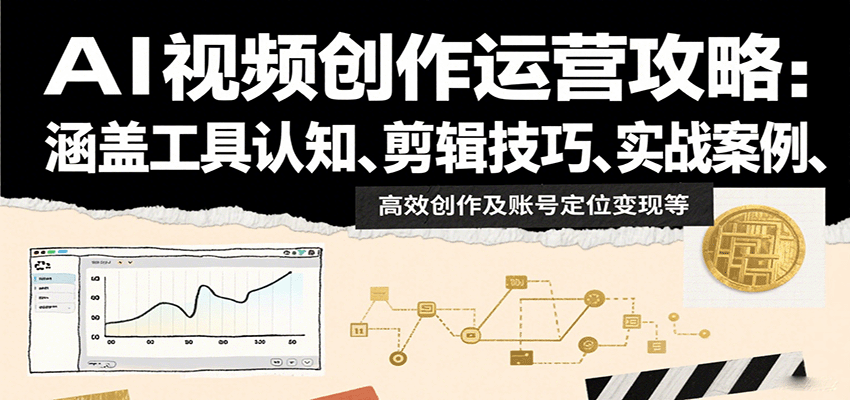 AI视频创作运营攻略：涵盖工具认知、剪辑技巧、实战案例、高效创作及账号定位变现等-HEIXXXMI