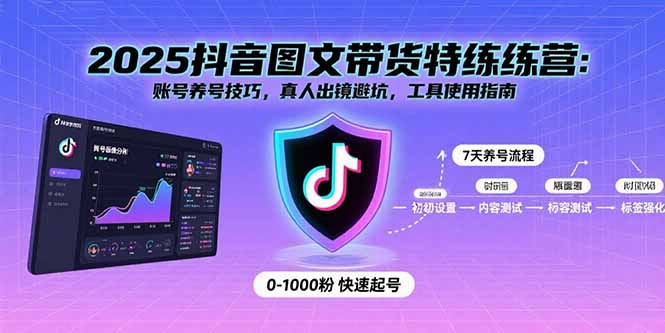 2025抖音图文带货特练营：账号养号技巧，真人出镜避坑，工具使用指南-HEIXXXMI