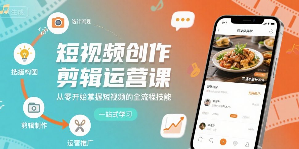 短视频创作剪辑运营课，从零开始掌握短视频的全流程技能-HEIXXXMI