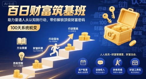 百日财富筑基班，助力普通人从认知到行动，带你解锁顶级财富密码-HEIXXXMI