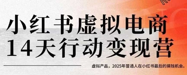 小红书虚拟电商14天变现训练营，虚拟产品，2025年普通人在小红书最后的搞钱机会(更新)-HEIXXXMI