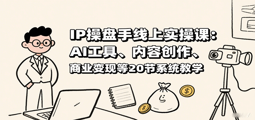 IP操盘手线上实操课：AI工具、内容创作、商业变现等20节系统教学-HEIXXXMI