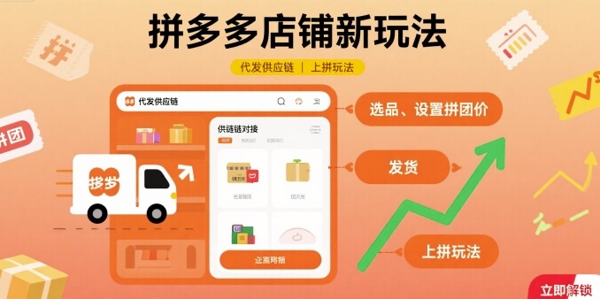 拼多多店铺新玩法，代发供应链上拼玩法-HEIXXXMI