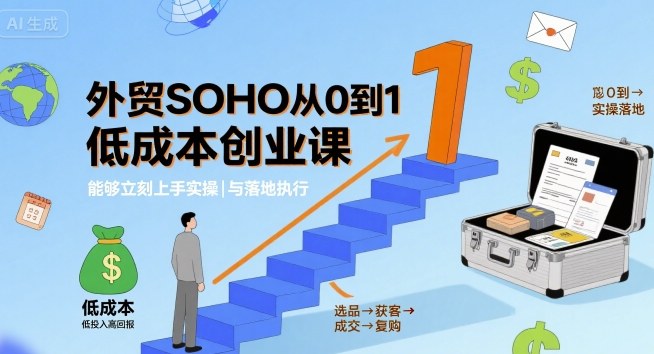 外贸SOHO从0到1低成本创业课，能够立刻上手实操与落地执行-HEIXXXMI