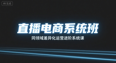 直播电商系统班，同领域差异化运营进阶系统课-HEIXXXMI