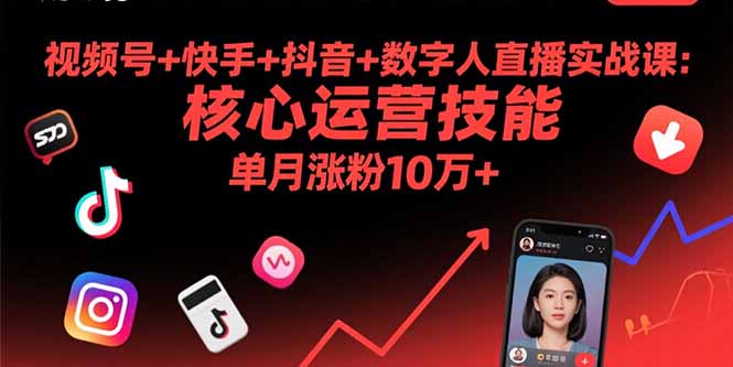 视频号+快手+抖音+数字人直播实战课(9月-HEIXXXMI
