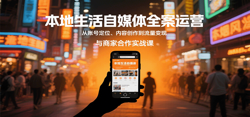 本地生活自媒体全案运营，从账号定位、内容创作到流量变现与商家合作实战课-HEIXXXMI
