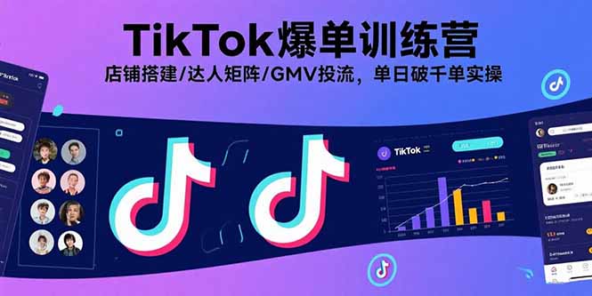 TikTok爆单训练营，店铺搭建/达人矩阵/GMV投流，单日破千单实操-HEIXXXMI
