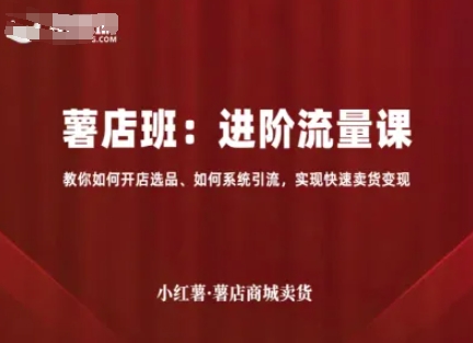 小红薯薯店商城卖货，进阶流量课，教你如何开店选品、如何系统引流，实现快速卖货变现-HEIXXXMI