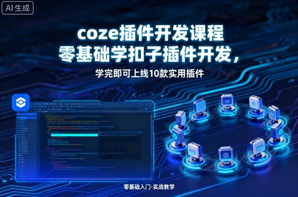 coze插件开发课程，零基础学扣子插件开发，学完即可上线10款实用插件-HEIXXXMI