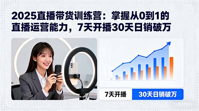 2025直播带货训练营：掌握从0到1的直播运营能力，7天开播30天日销破万-HEIXXXMI