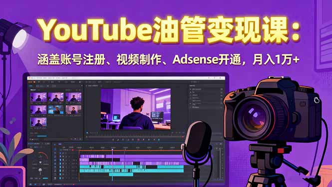2025YouTube油管变现课：涵盖账号注册、视频制作、Adsense开通，月入1万+-HEIXXXMI
