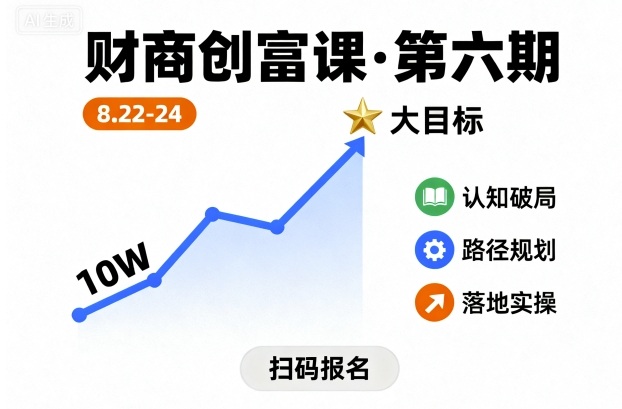 财商创富课第六期8月22-24号，如何从10W起步，一步步实现大目标-HEIXXXMI