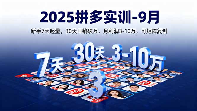2025拼多多实训-9月：新手7天起量,30天日销破万,月利润3-10万,可矩阵复制-HEIXXXMI