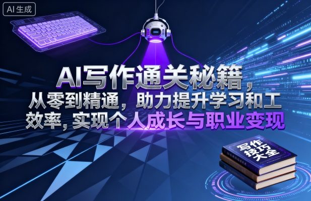 AI写作通关秘籍，从零到精通，助力提升学习和工作效率，实现个人成长与职业变现-HEIXXXMI
