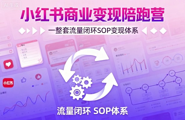 小红书商业变现陪跑营，轻IP矩阵 私域获客 聚光投流，一整套流量闭环SOP变现体系-HEIXXXMI