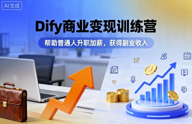 Dify商业变现训练营，帮助普通人升职加薪，获得副业收入-HEIXXXMI