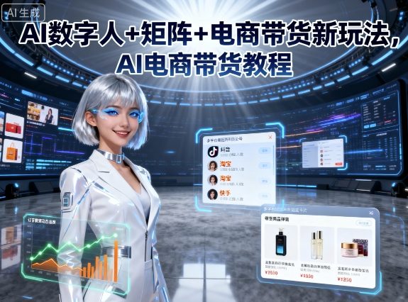 AI数字人+矩阵+电商带货新玩法，AI电商带货教程-HEIXXXMI