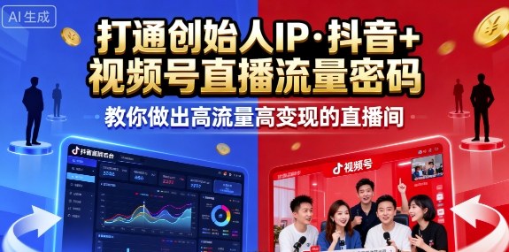 25年直播9-10两期线下课，打通创始人IP，抖音+视频号直播流量密码，教你做出高流量高变现的直播间-HEIXXXMI