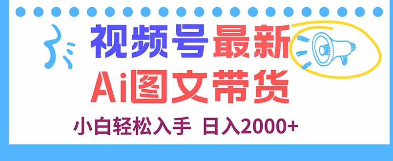 视频号最新AI图文带货，每天几分钟，小白轻松入手，日入2000+-HEIXXXMI