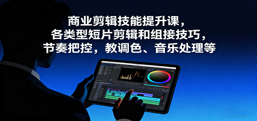 商业剪辑技能提升课，各类型短片剪辑和组接技巧，节奏把控，教调色、音乐处理等-HEIXXXMI