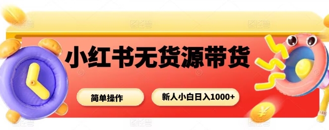 小红书无货源带货项目，简单无脑，新人小白日入多张-HEIXXXMI