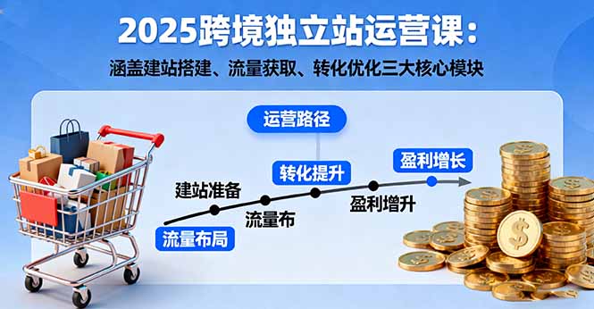 2025跨境独立站运营课：涵盖建站搭建、流量获取、转化优化三大核心模块-HEIXXXMI