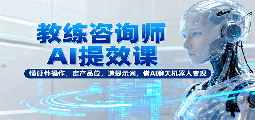 教练咨询师AI提效课：懂硬件操作，定产品位，造提示词，借AI聊天机器人变现-HEIXXXMI