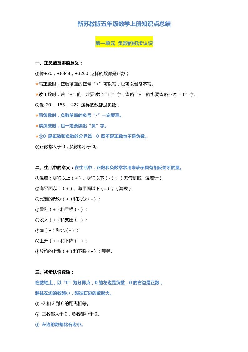 五上苏教版数学知识点汇总预习-HEIXXXMI