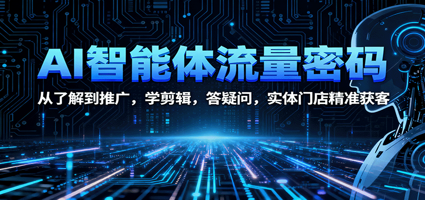 AI智能体流量密码：从了解到推广，学剪辑，答疑问，实体门店精准获客-HEIXXXMI