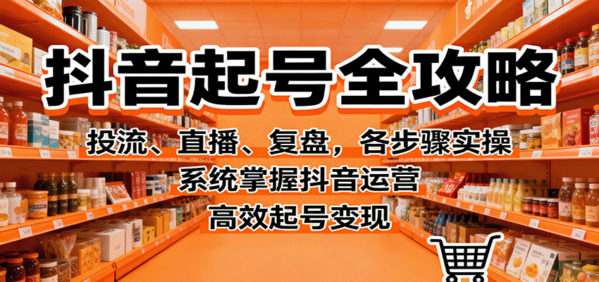 抖音起号全攻略，投流、直播、复盘，各步骤实操，系统掌握抖音运营，高效起号变现-HEIXXXMI