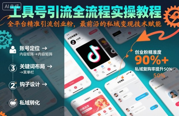 工具号引流全流程保姆级实操教程，全平台精准引流创业粉，最前沿的私域变现技术赋能-HEIXXXMI