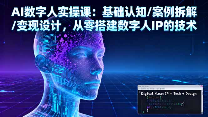 AI数字人实操课：基础认知/案例拆解/变现设计，从零搭建数字人IP的技术-HEIXXXMI