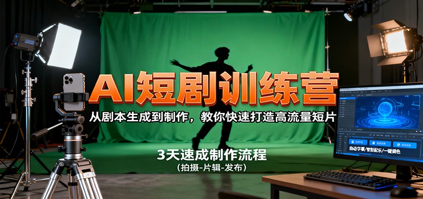 AI短剧训练营，从剧本生成到制作，教你快速打造高流量短片-HEIXXXMI
