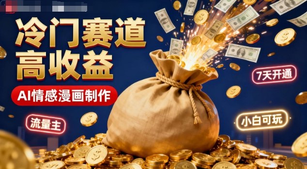 公众号冷门赛道,用AI做情感漫画,7天开通流量主,操作简单,小白可玩-HEIXXXMI