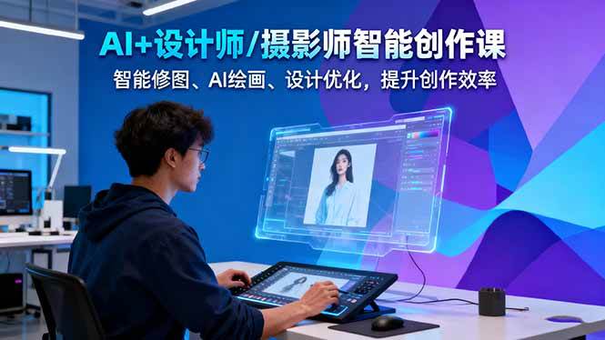 AI+设计师/摄影师智能创作课：智能修图、AI绘画、设计优化，提升创作效率-HEIXXXMI