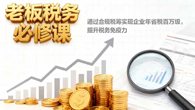 老板税务必修课，通过合规税筹实现企业年省税百万级，提升税务免疫力-HEIXXXMI