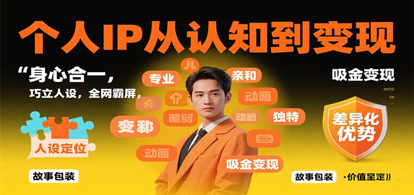 个人IP从认知到变现，身心合一，巧立人设，全网霸屏，吸金变现-HEIXXXMI