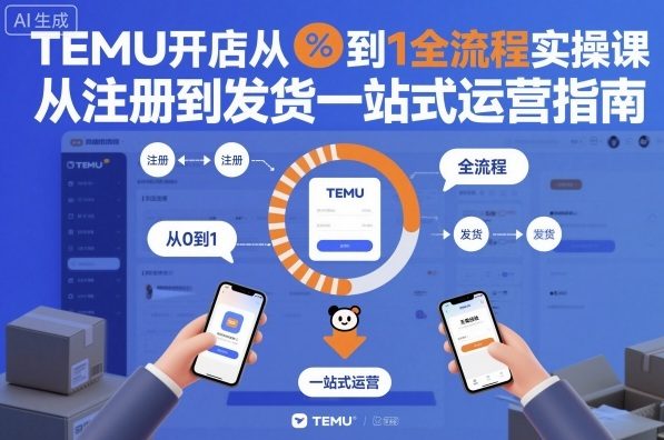 TEMU开店从0到1全流程实操课，从注册到发货一站式运营指南-HEIXXXMI