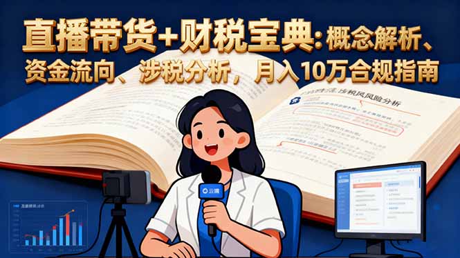 直播带货+财税宝典：概念解析、资金流向、涉税分析，月入10万合规指南-HEIXXXMI
